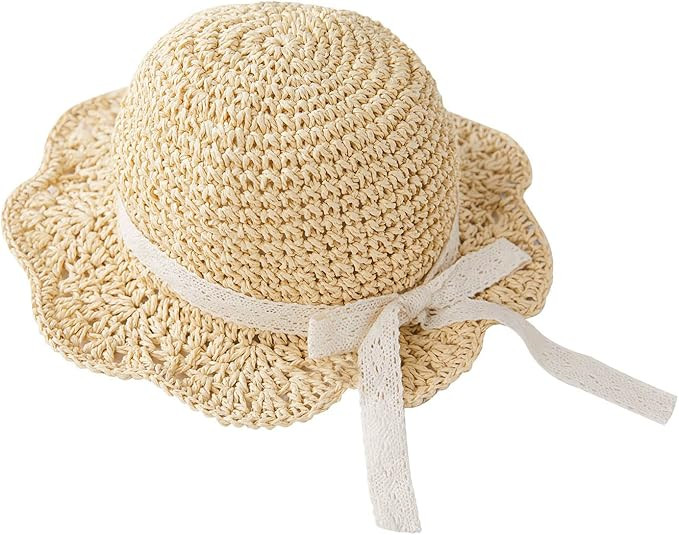 pureborn Baby Toddler Girls Straw Sun Hat Summer Beach Hat | Amazon (US)