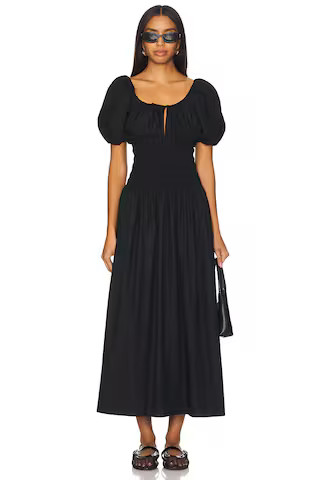 FAITHFULL THE BRAND Beatrice Midi Dress in Black from Revolve.com | Revolve Clothing (Global)