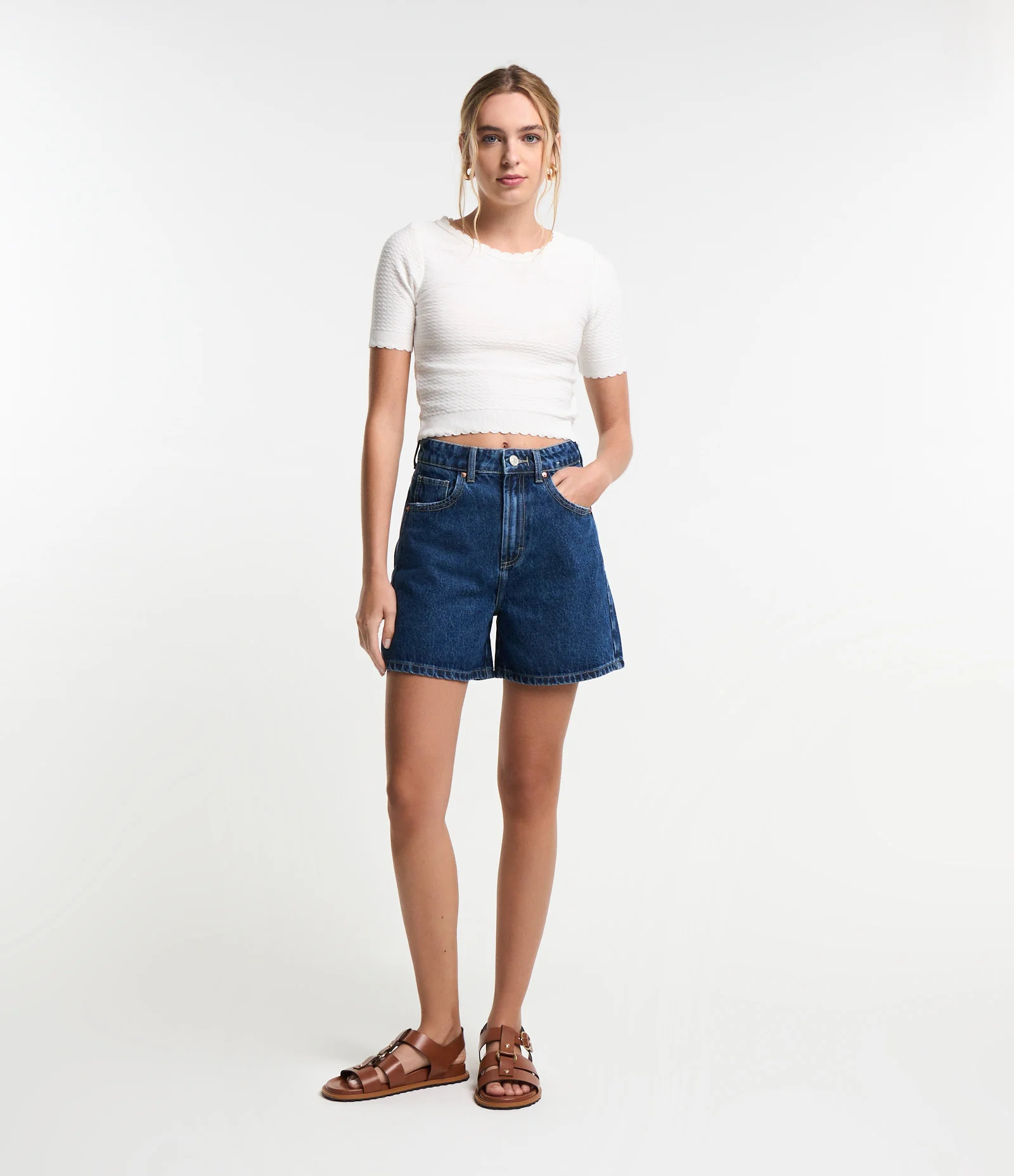 Short Mom em Jeans com Cintura Alta Azul Escuro - Lojas Renner | Renner (BR)