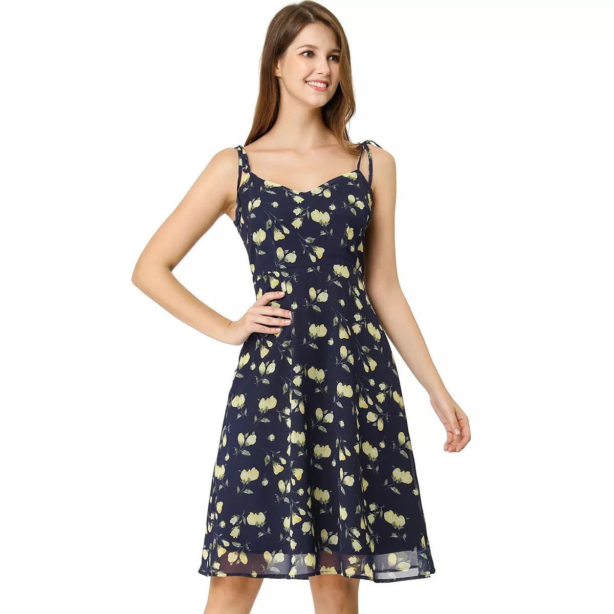 Women's Spaghetti Strap Dress Sleeveless Floral Sundress | Kohl's