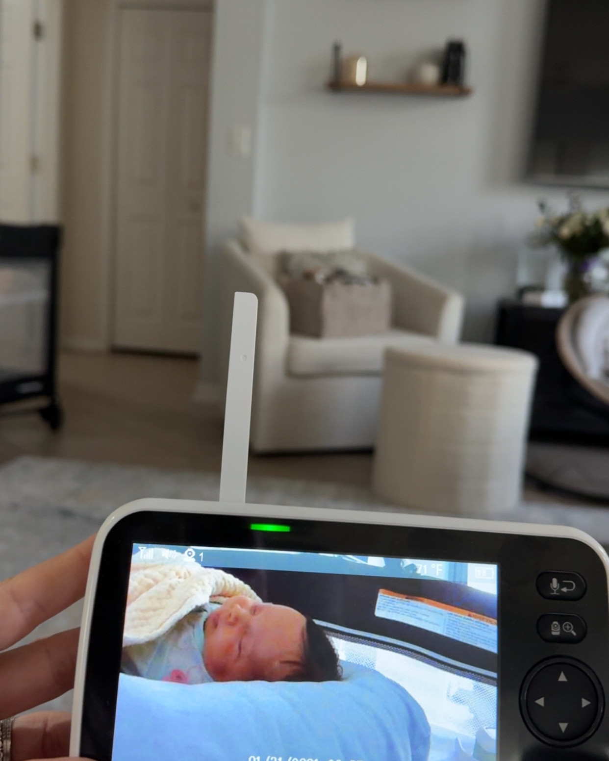 BABY PRODUCT! Definitely winning with this nap today but even more with this portable monitor!! I can just turn it on and go upstairs and do laundry and feel content that she’s okay!! 

#LTKBaby #LTKOver40 #LTKBump