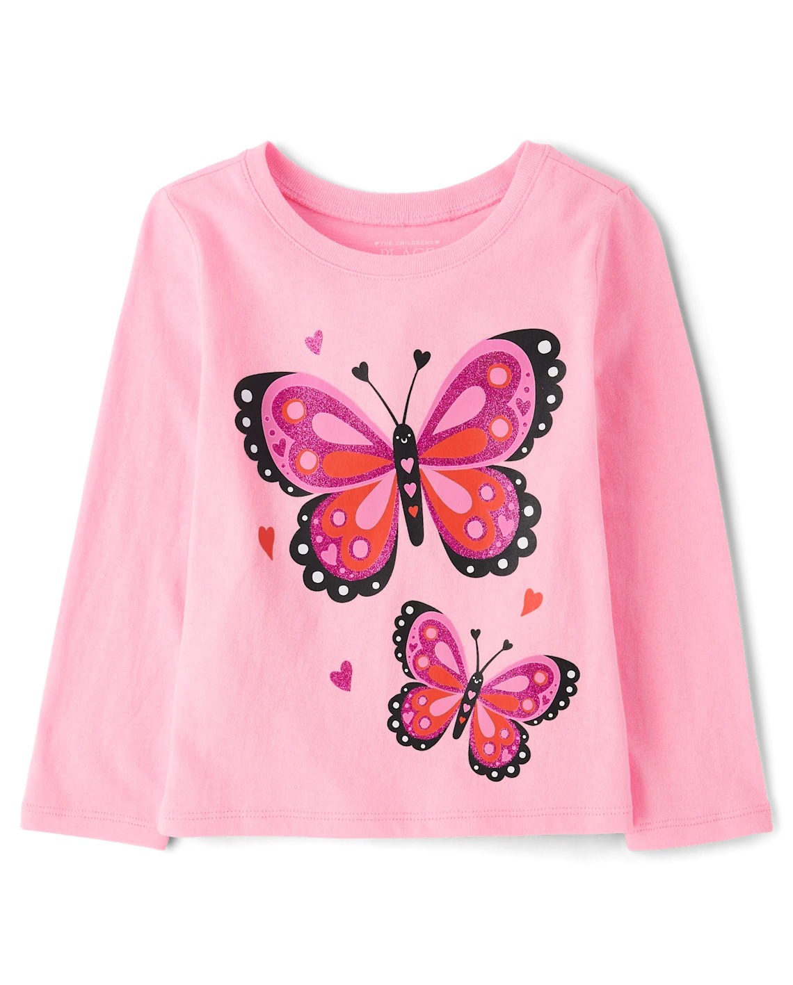 Baby And Toddler Girls Pink Butterflies Graphic Tee - pink | The Children's Place