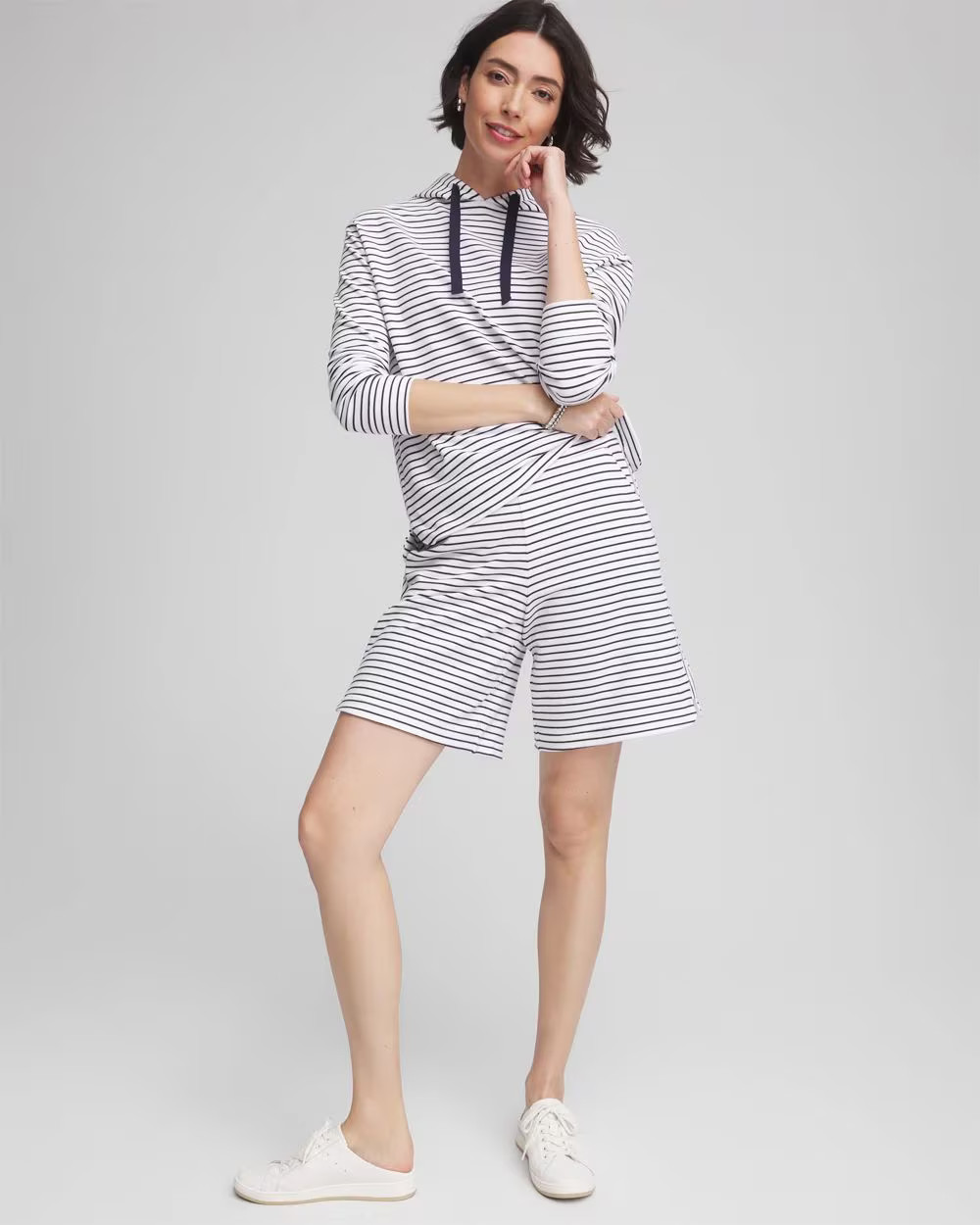 Zenergy® French Terry Striped Shorts | Chico's