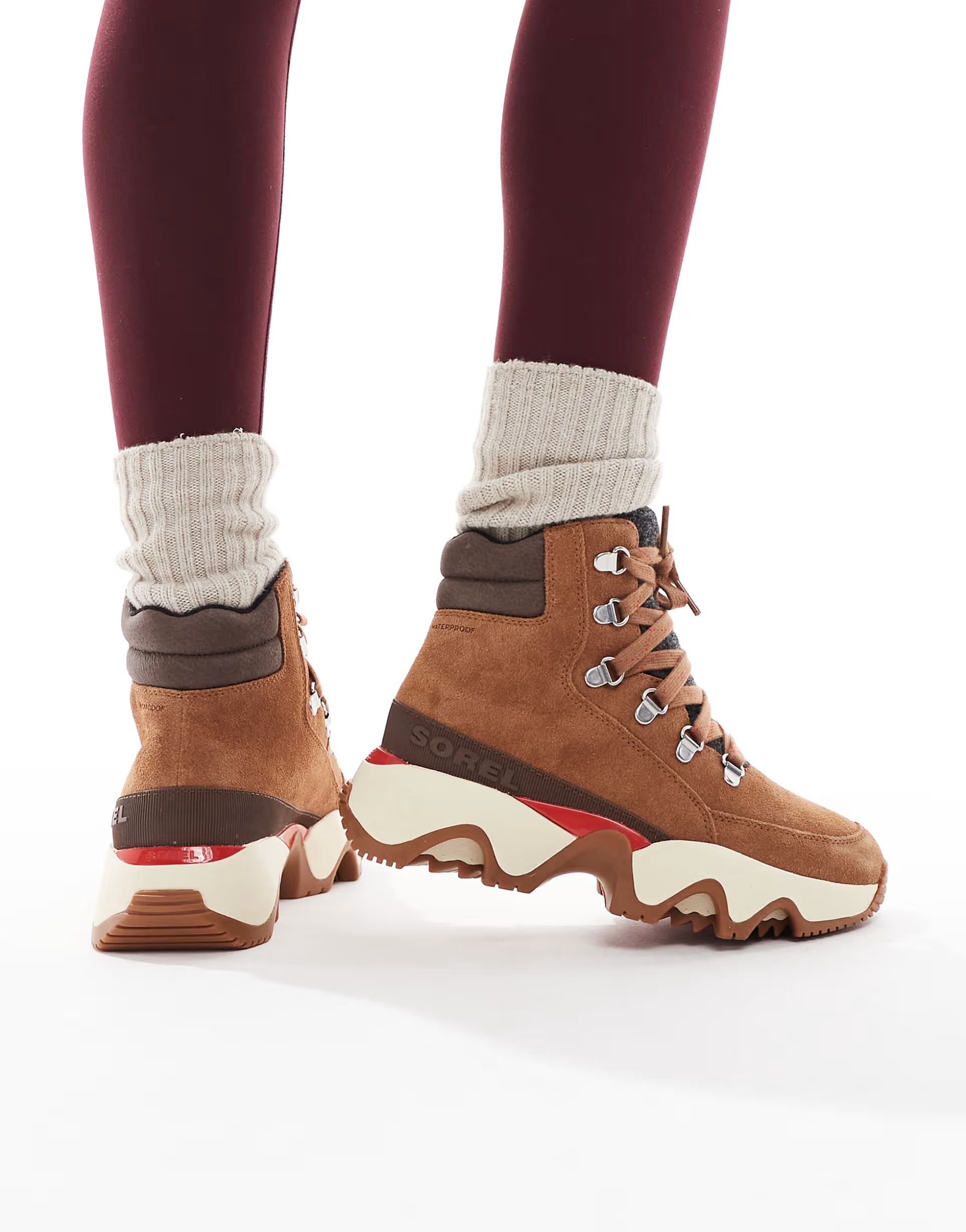 Sorel Kinetic Impact Conquest Plus hiking boots in velvet tan and tobacco | ASOS (Global)