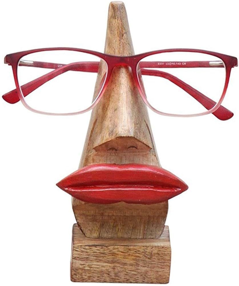 NIRMAN Quirky Wooden Nose Shaped Eyeglass Spectacle Holder Display Stand Home Decorative Gift Hom... | Amazon (US)