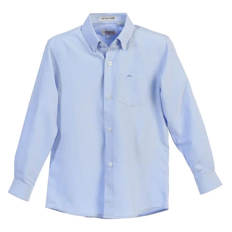 Boy's Oxford Long Sleeve Dress Shirt, Light Blue, Size 10 | Walmart (US)