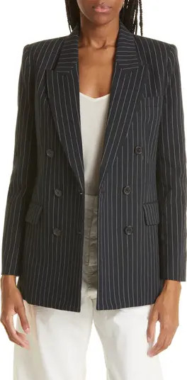 Valerie Pinstripe Double Breasted Virgin Wool Blazer | Nordstrom