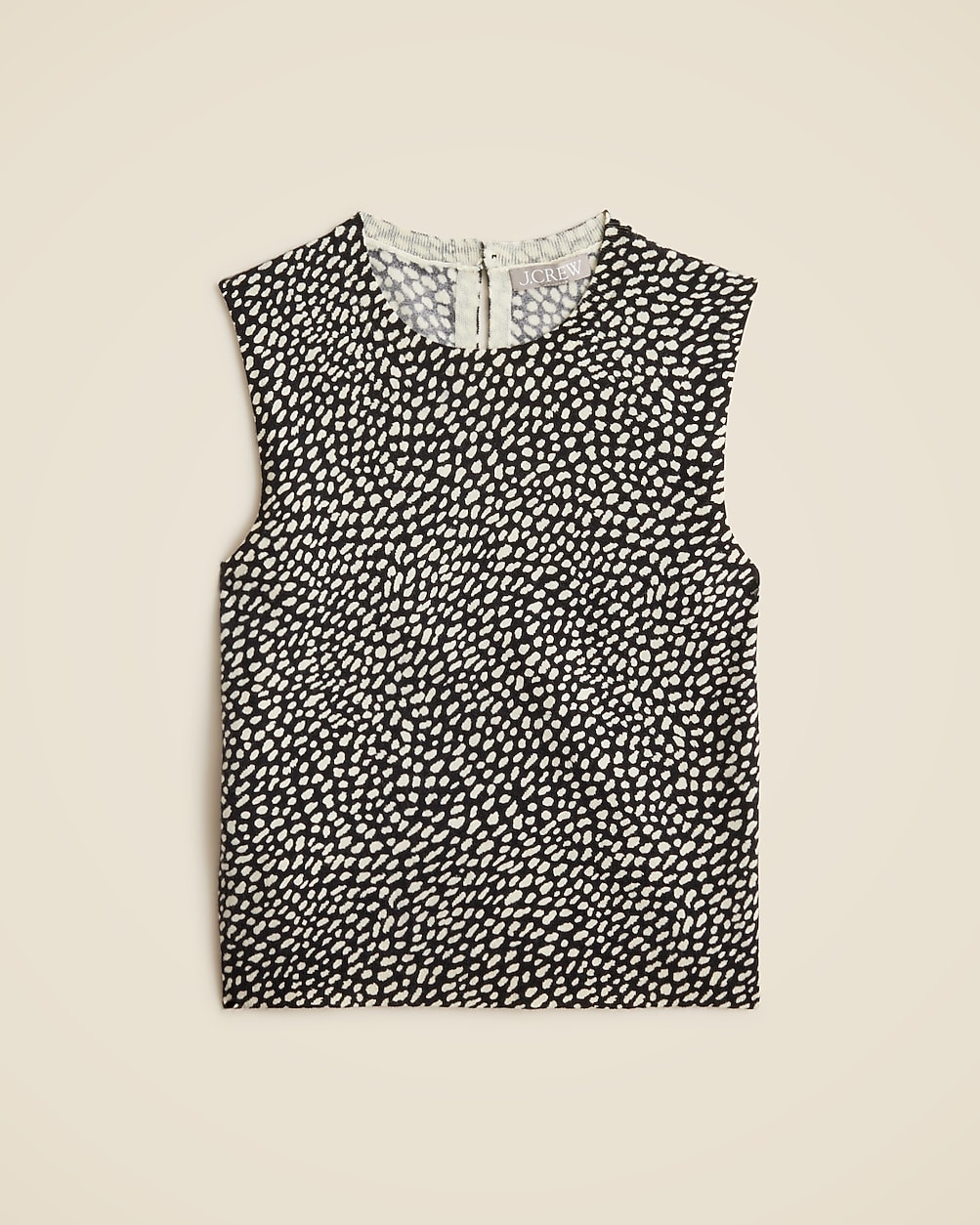 Featherweight cashmere cropped sweater shell in spot print | J. Crew US