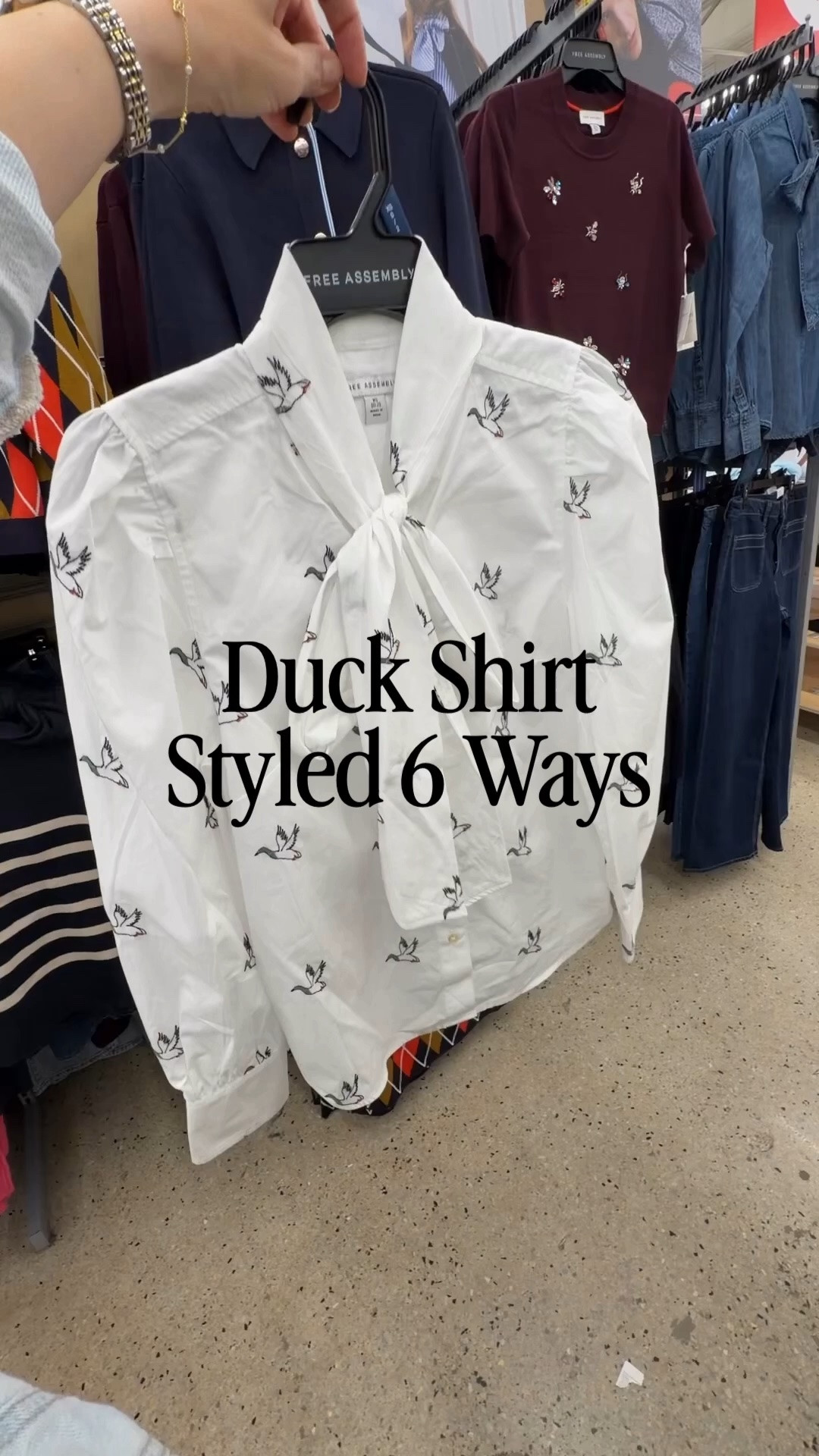 Styling the Walmart cotton bow tie shirt with duck embroidery 6 ways! #walmartfashion