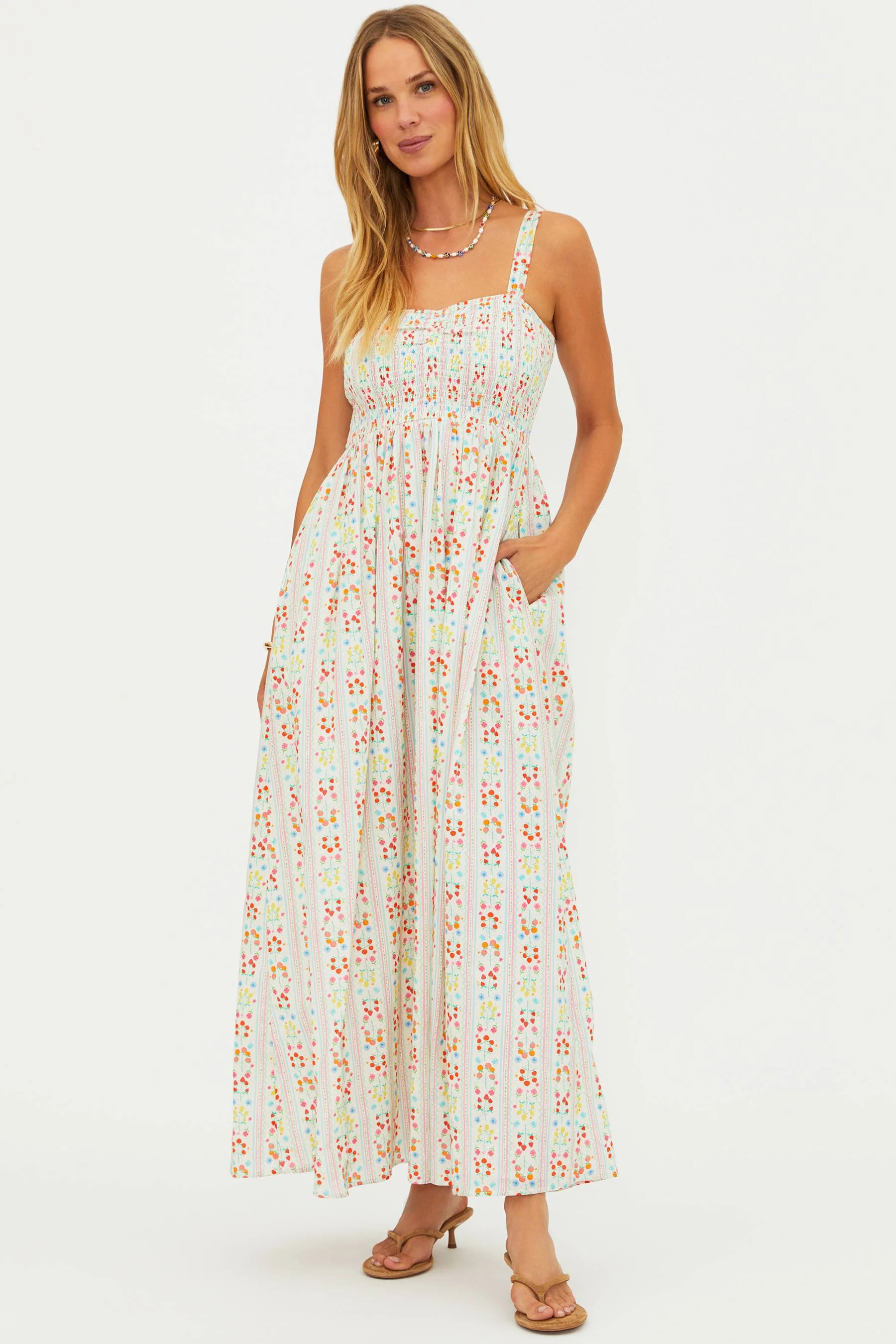 Cari Dress Fruit Blooms | Ivory Floral Print Maxi Dress | Beach Riot | Beach Riot