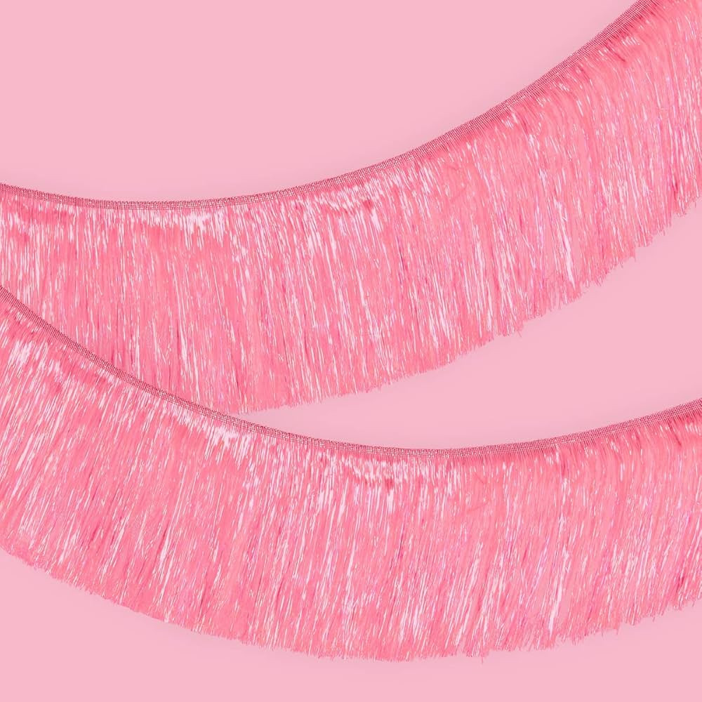 xo, Fetti Pink Iridescent Fringe Banner - 5 Ft. | Bachelorette Party Decorations, Birthday Party ... | Amazon (US)