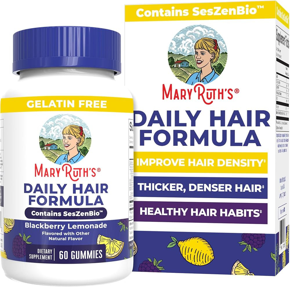 MaryRuth's Daily Hair Formula Gummies | with 500 mg SesZenBio + 2,500 mcg Biotin | Thicker, Dense... | Amazon (US)