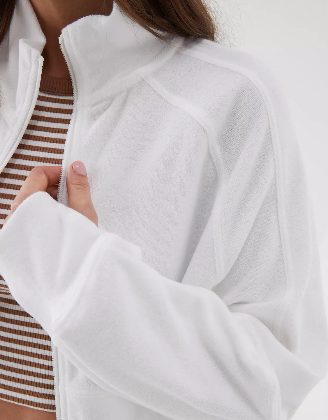 OFFLINE By Aerie Towel Terry Full Zip Sweatshirt | Aerie