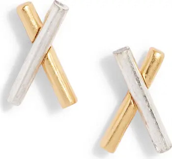 Mixed Metal X Stud Earrings | Nordstrom