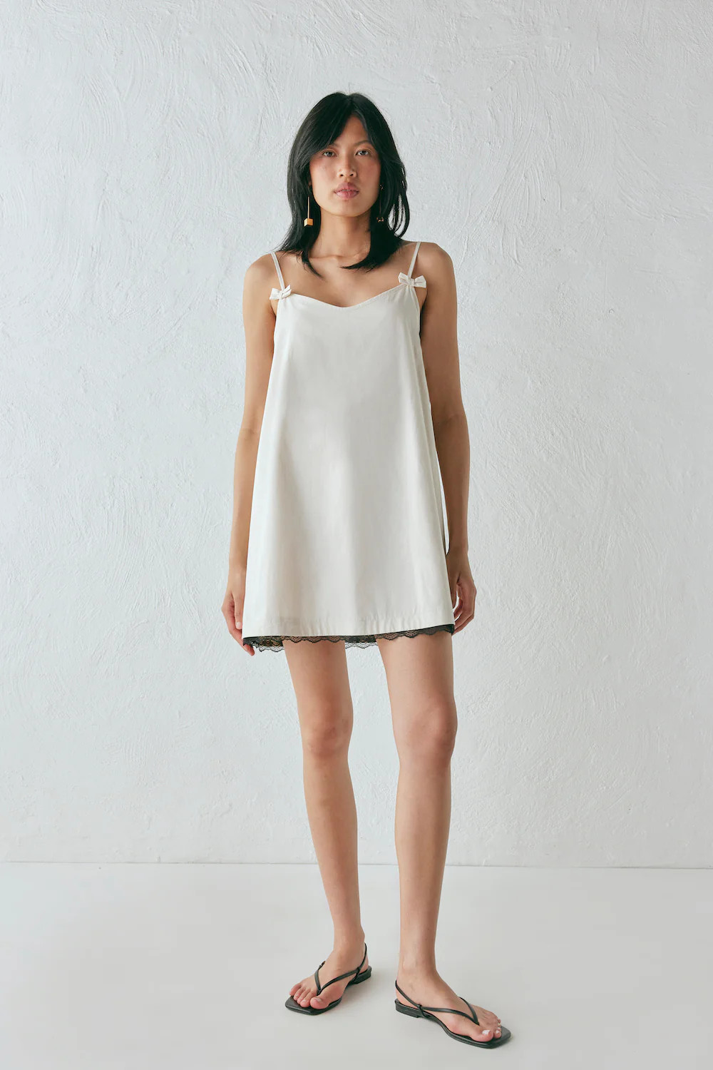 Silvia Mini Dress Cream | VRG Grl
