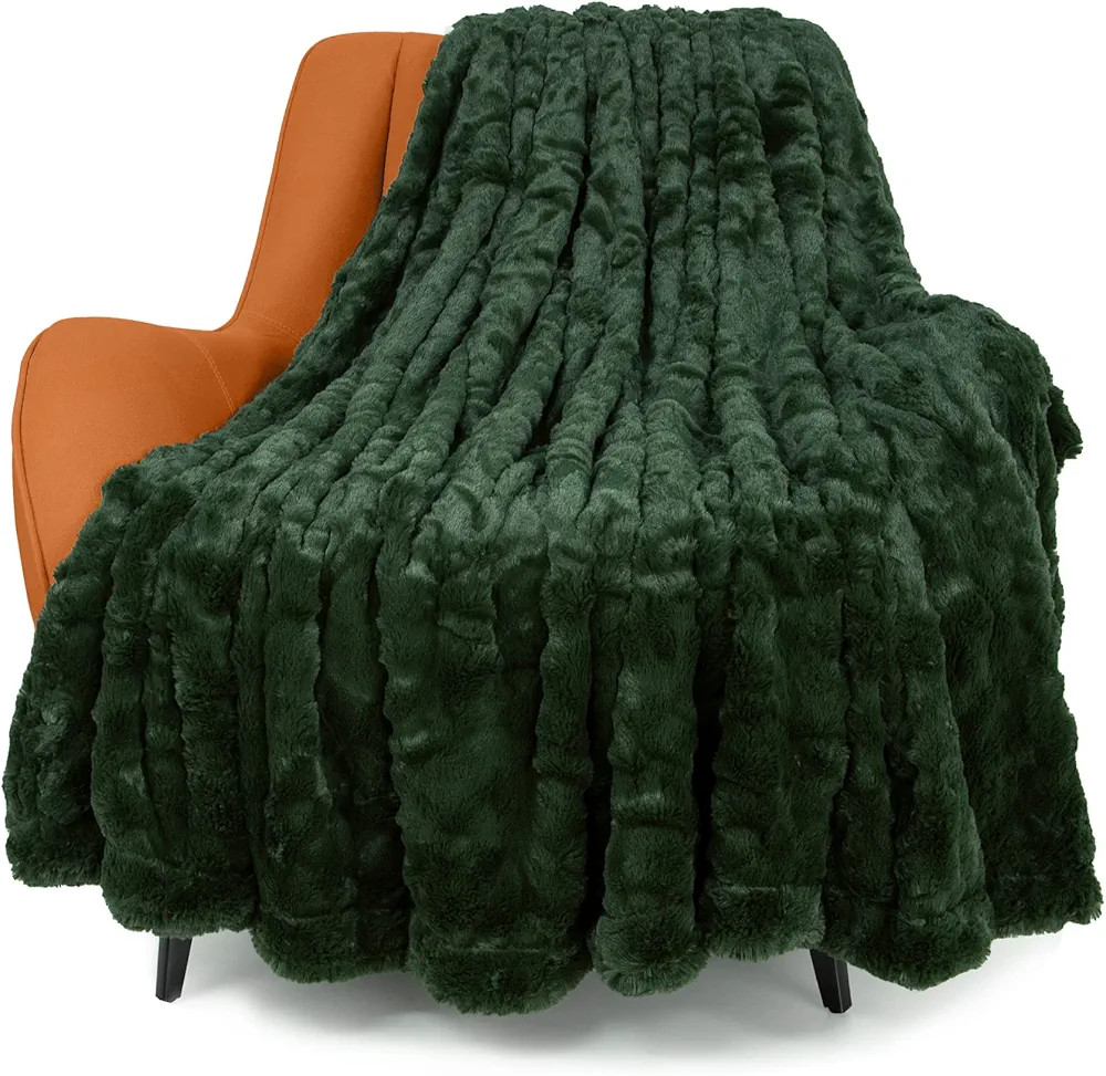 TOONOW Faux Fur Luxury Throw Blanket,Double Side Soft Fluffy Shaggy Fuzzy Blanket for Couch Sofa ... | Amazon (US)
