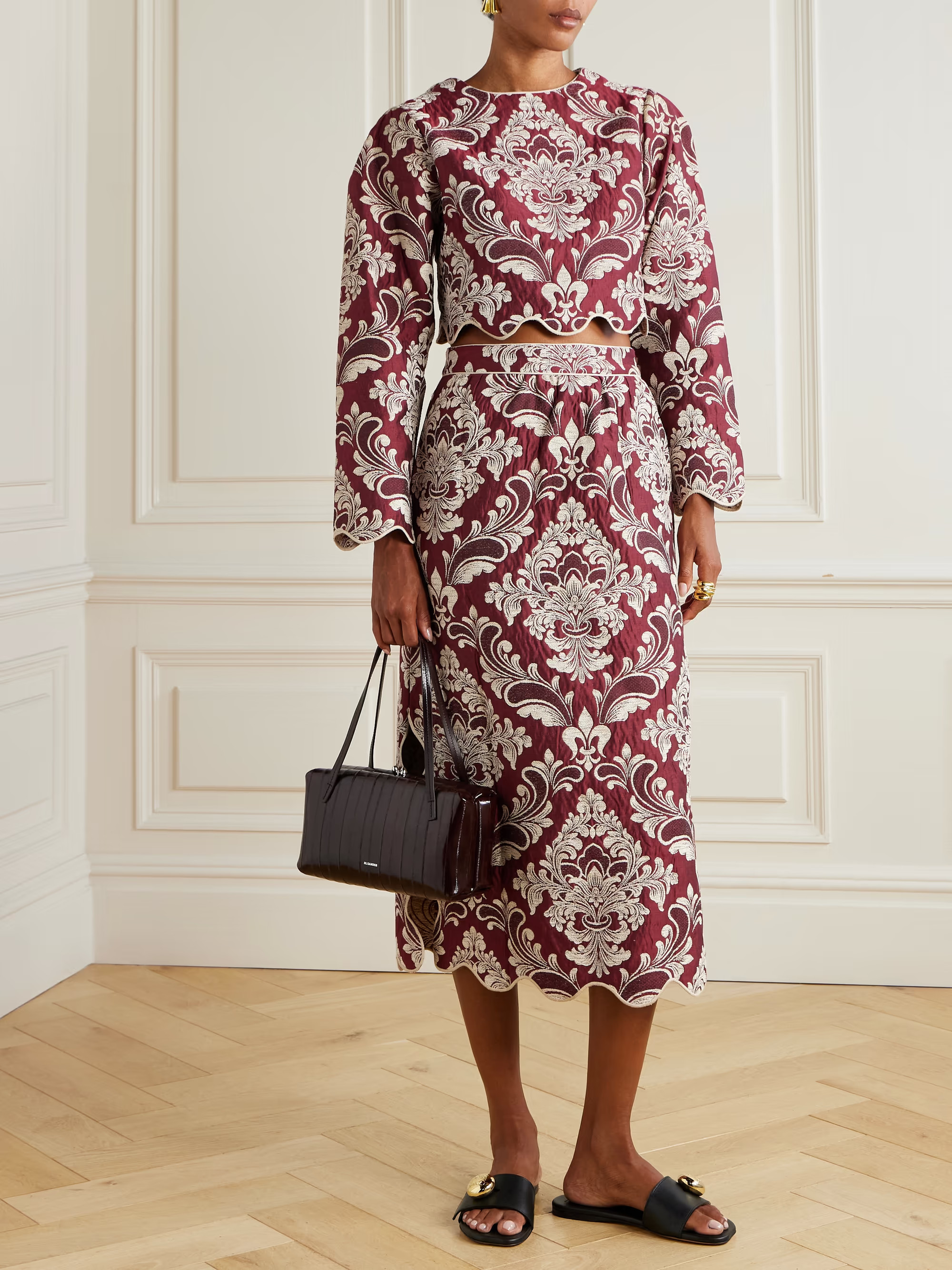 Cropped cotton-blend jacquard top | NET-A-PORTER (US)