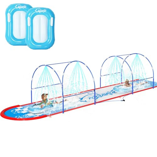 Amazon.com: Focusport 23FT Lawn Water Slide with Dual Metal Frame & Independent Sprinkler System,... | Amazon (US)