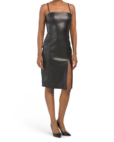 Made In Usa Faux Leather Strap Dress | TJ Maxx