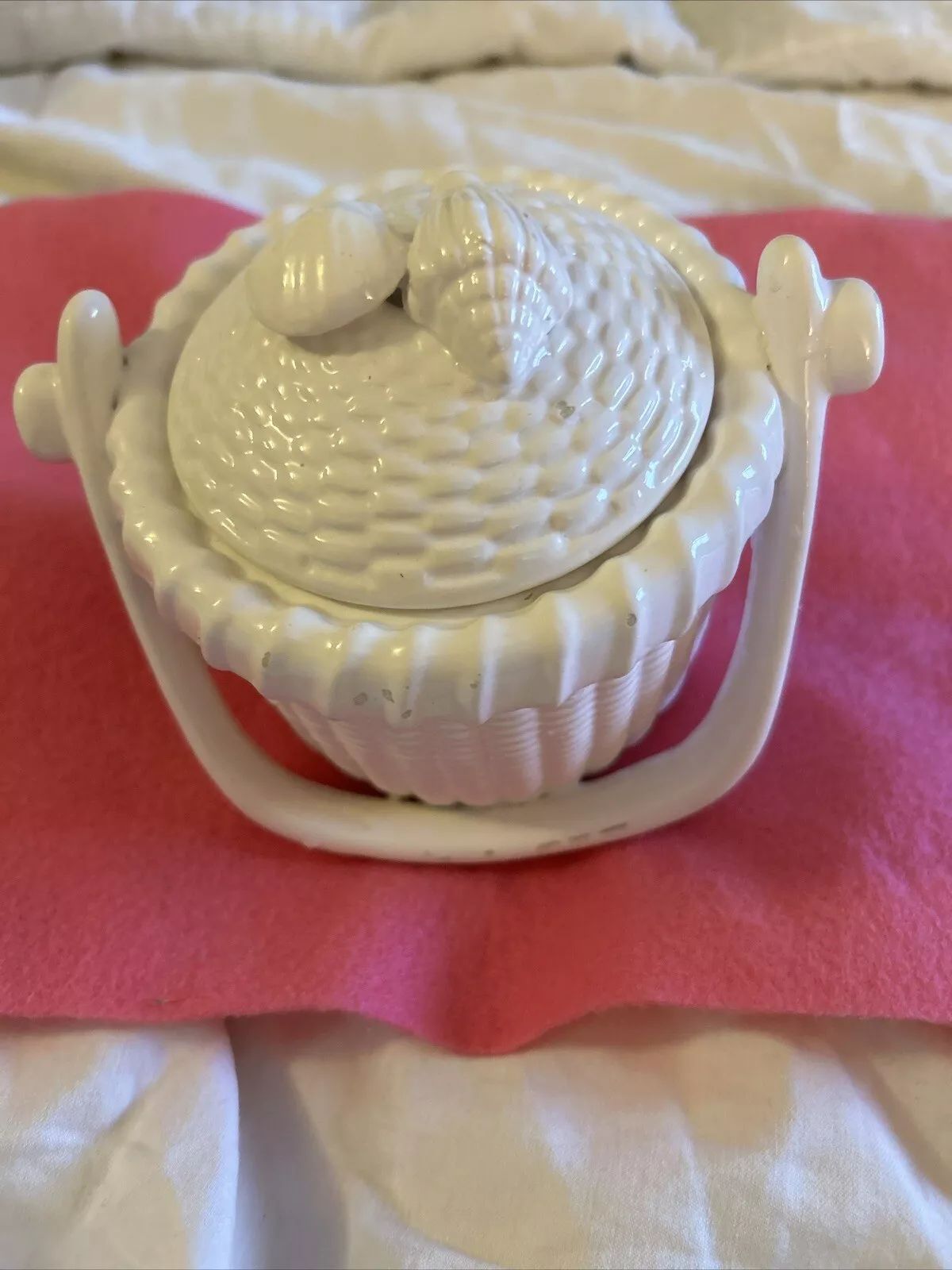 Vintage Porcelain Nantucket Basket With Lid | eBay US