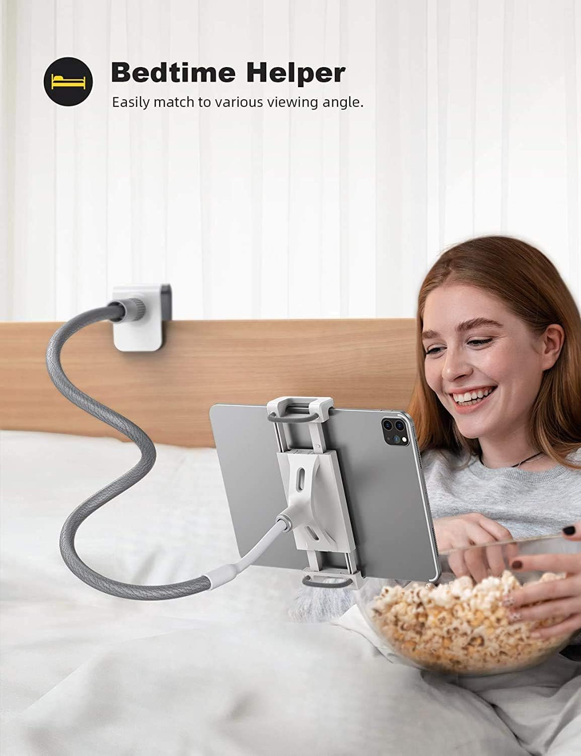 Lamicall Gooseneck Tablet Holder, Tablet Stand : Flexible Arm Clip Tablet Mount Compatible with i... | Amazon (US)
