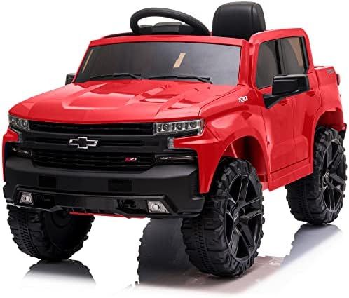Kidzone 12V Battery Powered Licensed Chevrolet Silverado Trail Boss LT Kids Ride On Truck Car Ele... | Amazon (US)