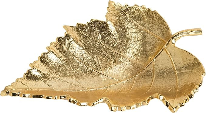Elegance Maple Leaf Dish Novelty-serveware, Medium - 9" x 7", Gold | Amazon (US)