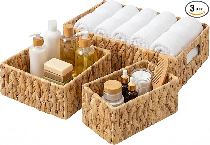 GRANNY SAYS Wicker Storage Baskets for Shelves, Wicker Baskets for Organizing, Pantry, Living Roo... | Amazon (US)