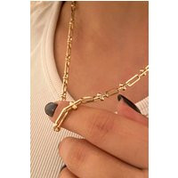 14K Yellow Gold Chain Necklace, Rectangle Chain, Minimalist Jewelry, Unisex Everyday Wear, Free Ship | Etsy (US)