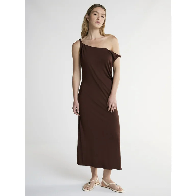 Scoop Women’s Asymmetrical Maxi Dress, Sizes XS-XXL | Walmart (US)