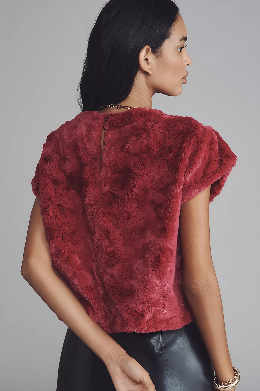 Maeve Faux Fur Tee | Anthropologie (US)