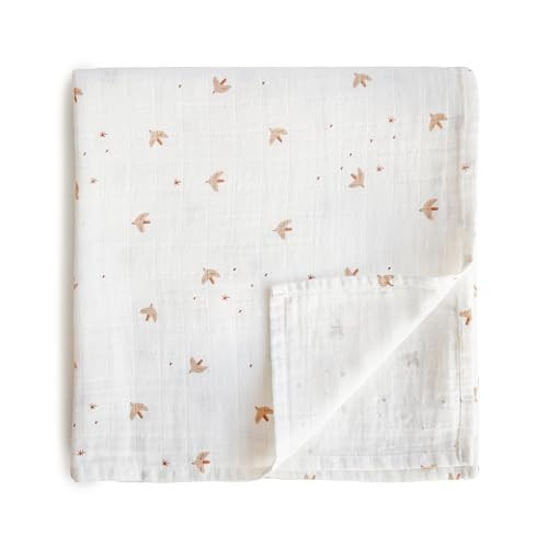 mushie Muslin Baby Swaddle Blanket | 100% Organic Cotton (Sparrow) | Amazon (US)
