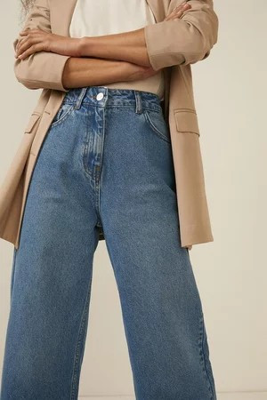 Organic Crop Wide Leg Jean | Oasis UK & IE 