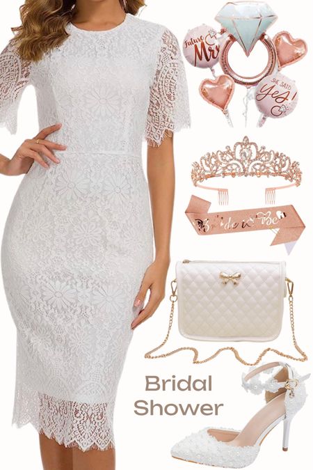 Bridal shower outfit idea from Amazon for the bride to be. 

#whitedresses #bridalshoes #weddingpumps #bridalshowerdecor #wedding

#LTKSeasonal #LTKstyletip #LTKworkwear