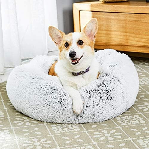 Toozey Calming Dog Beds for Medium Dogs, Donut Dog Bed with Premium Fluffy Plush, Anti Anxiety Dog B | Amazon (US)