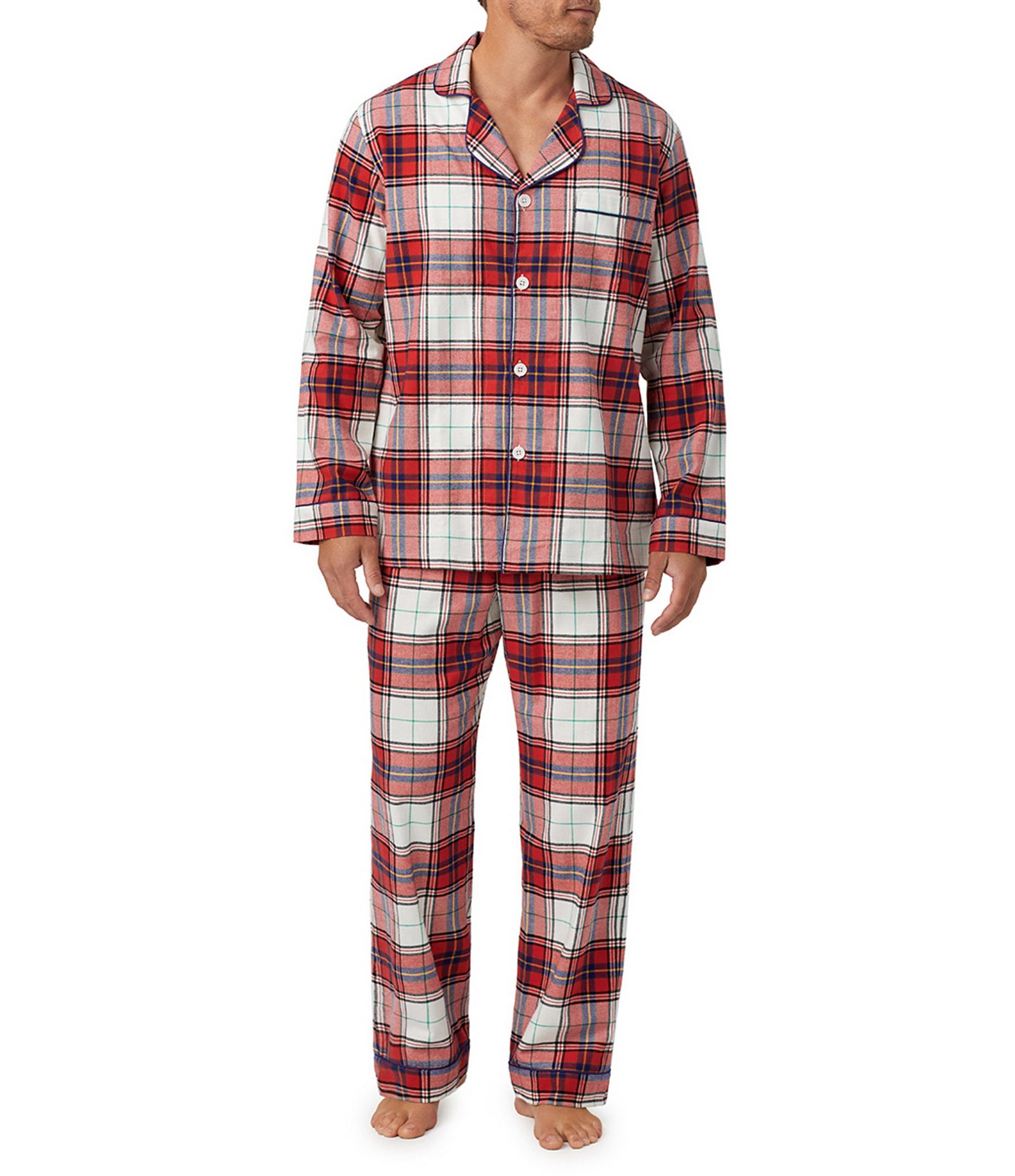 Family Matching Long Sleeve Festive Tartan 2-Piece Pajama Set | Dillard's