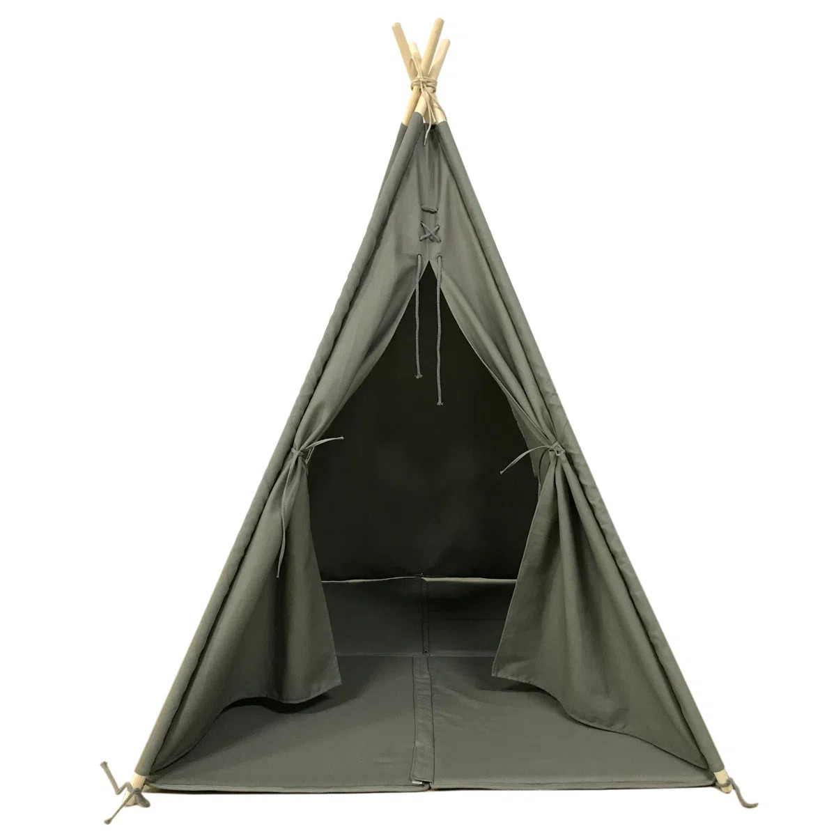 Alba Sunny 120cm W x 120cm D Indoor Cotton,Spruce Wood Triangular Play Tent | Wayfair UK