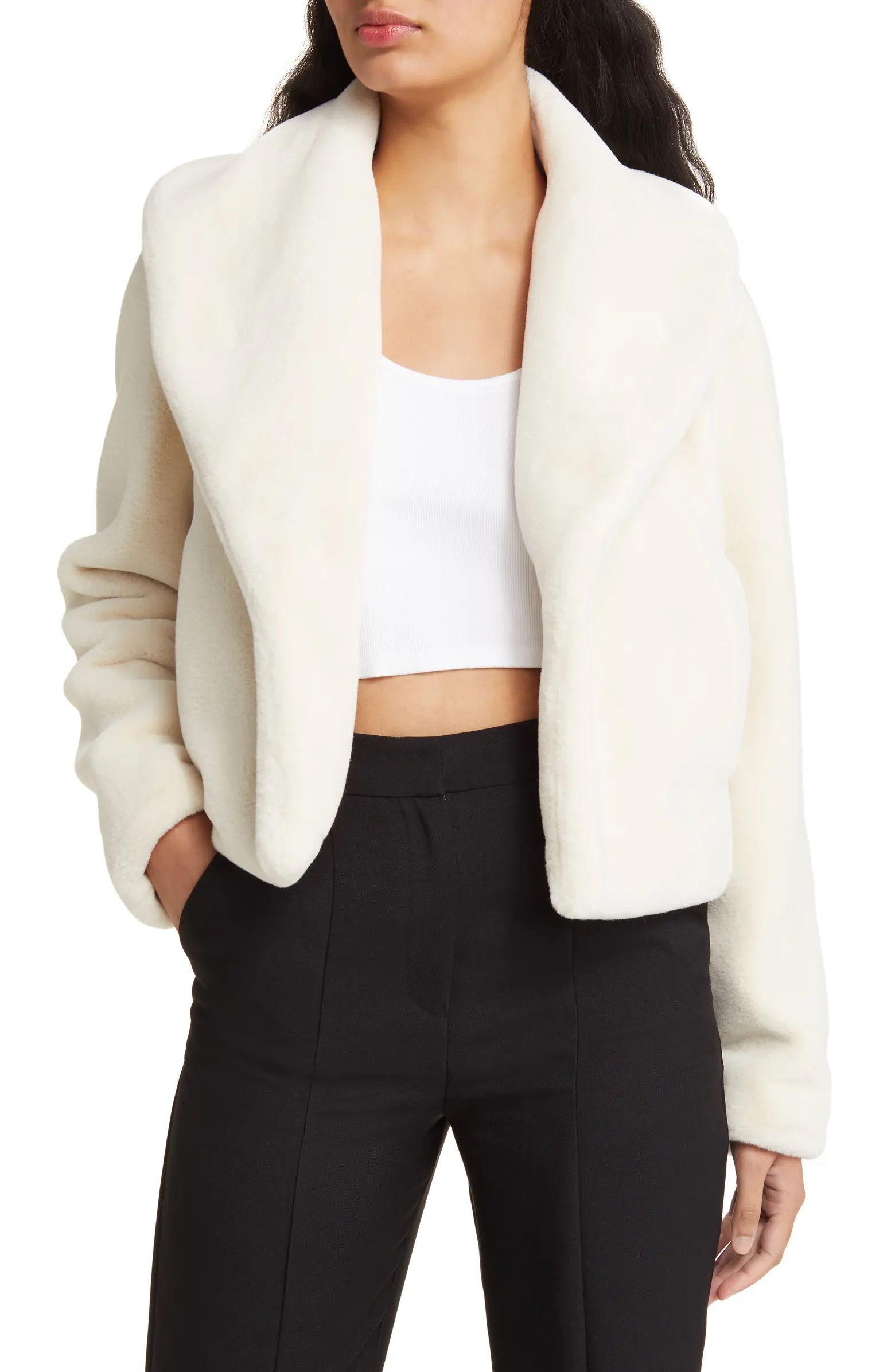BLANKNYC Shawl Collar Faux Fur Jacket | Nordstrom | Nordstrom