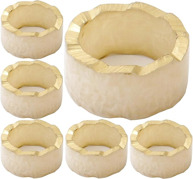Rustic Napkin Rings Set of 6, Epoxy Resin Napkin Holders, Napkin Rings Bulk for Party Decoration,... | Amazon (US)