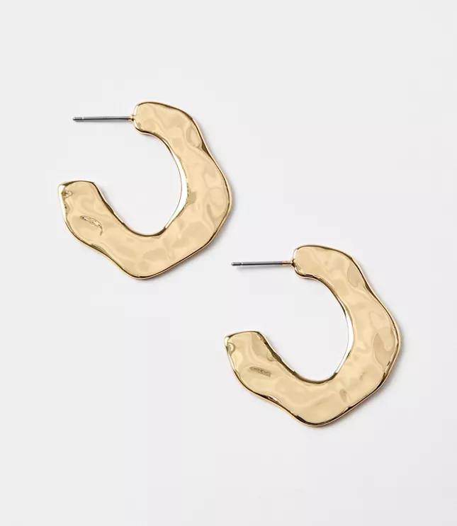 Molded Metal Hoop Earrings | LOFT