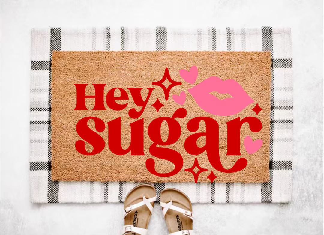 This Valentine’s Day doormat is sure to brighten your home and make you smile. Available in a v... | Etsy (US)