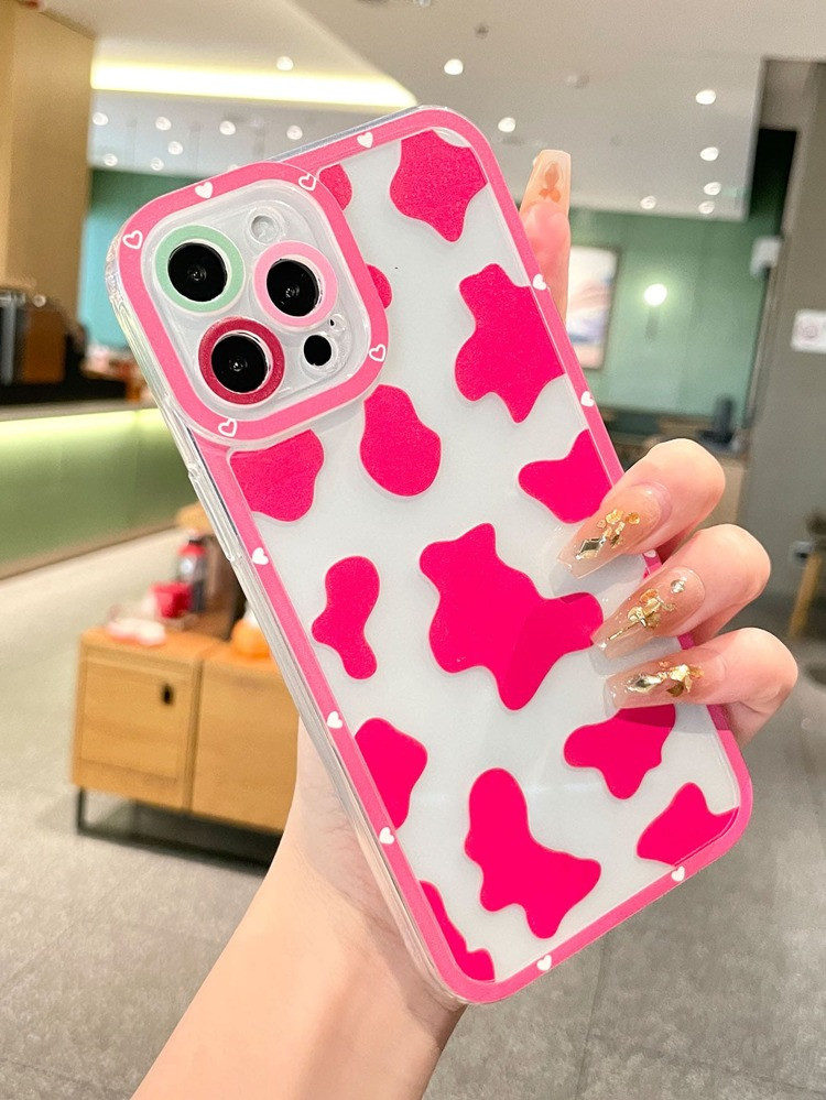 Cow Print Clear Phone Case | SHEIN