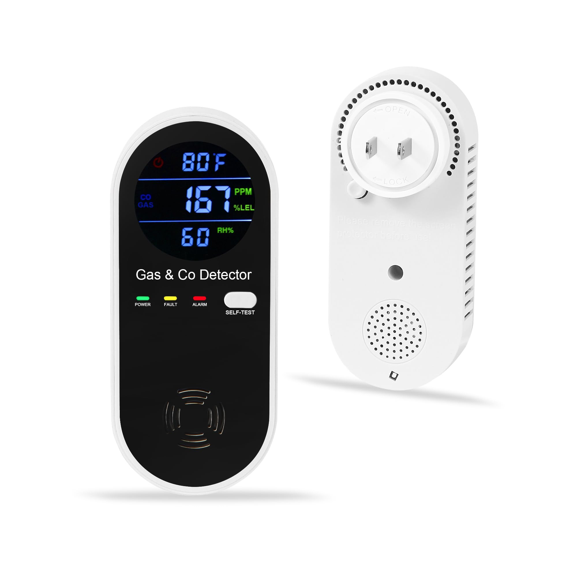 Combination Gas & Carbon Monoxide Detector, Plug in Carbon Monoxide Alarm,Natural Gas Detector,Pr... | Amazon (US)