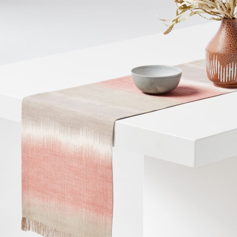 Lainie 90" Clay Orange Table Runner + Reviews | Crate and Barrel | Crate & Barrel