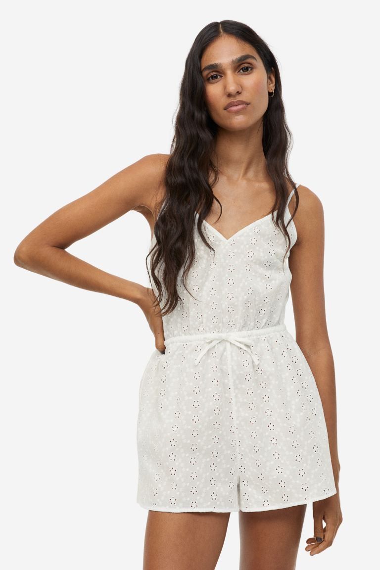 Romper with Eyelet Embroidery | H&M (US + CA)