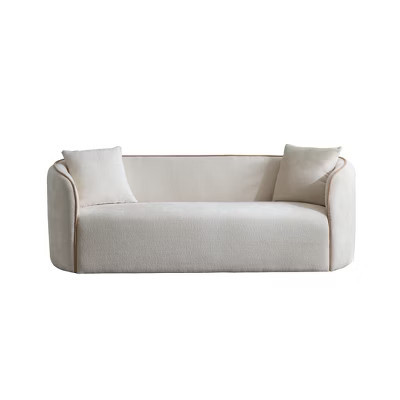 Christopher Knight Home Lindsay Elegance 82" Curved 3-Seater Boucle Sofa, Beige | Target