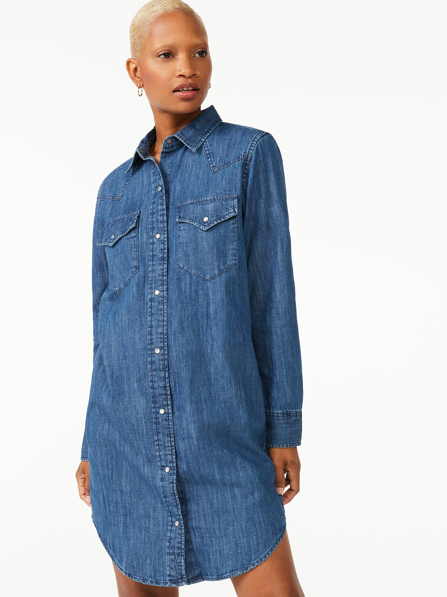 Free Assembly Women's Western Shirtdress | Walmart (US)