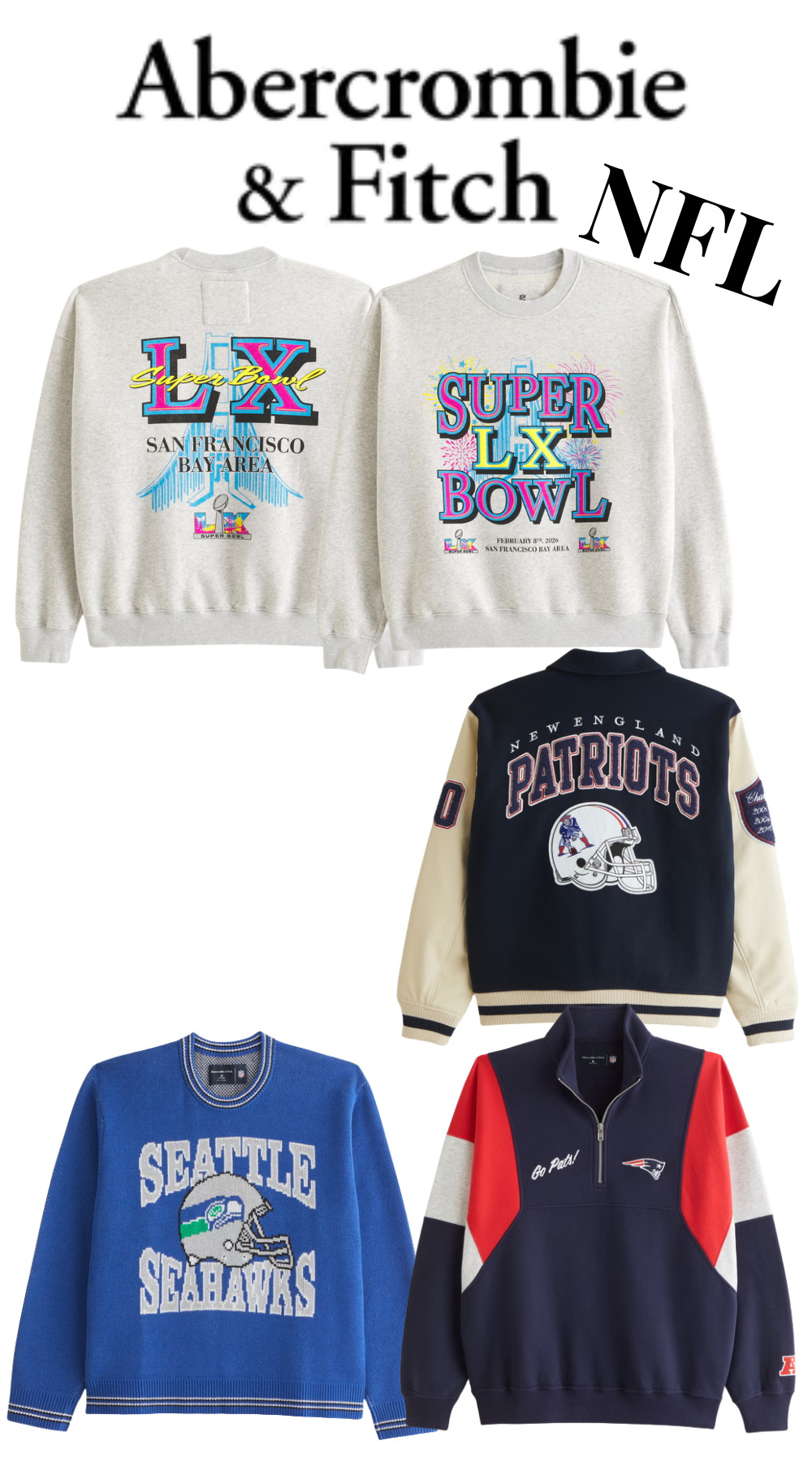 Abercrombie NFL Apparel. Who are you rooting for this Superbowl? #superbowl 

 #LTKSeasonal