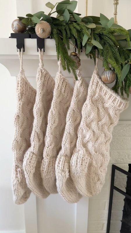 The stockings were hand knit by my mother-in-law, but I’m linking some similar ones! I used Ford Norfolk pine garland and two eucalyptus garland on my mantle.

#LTKHoliday #LTKhome #LTKSeasonal