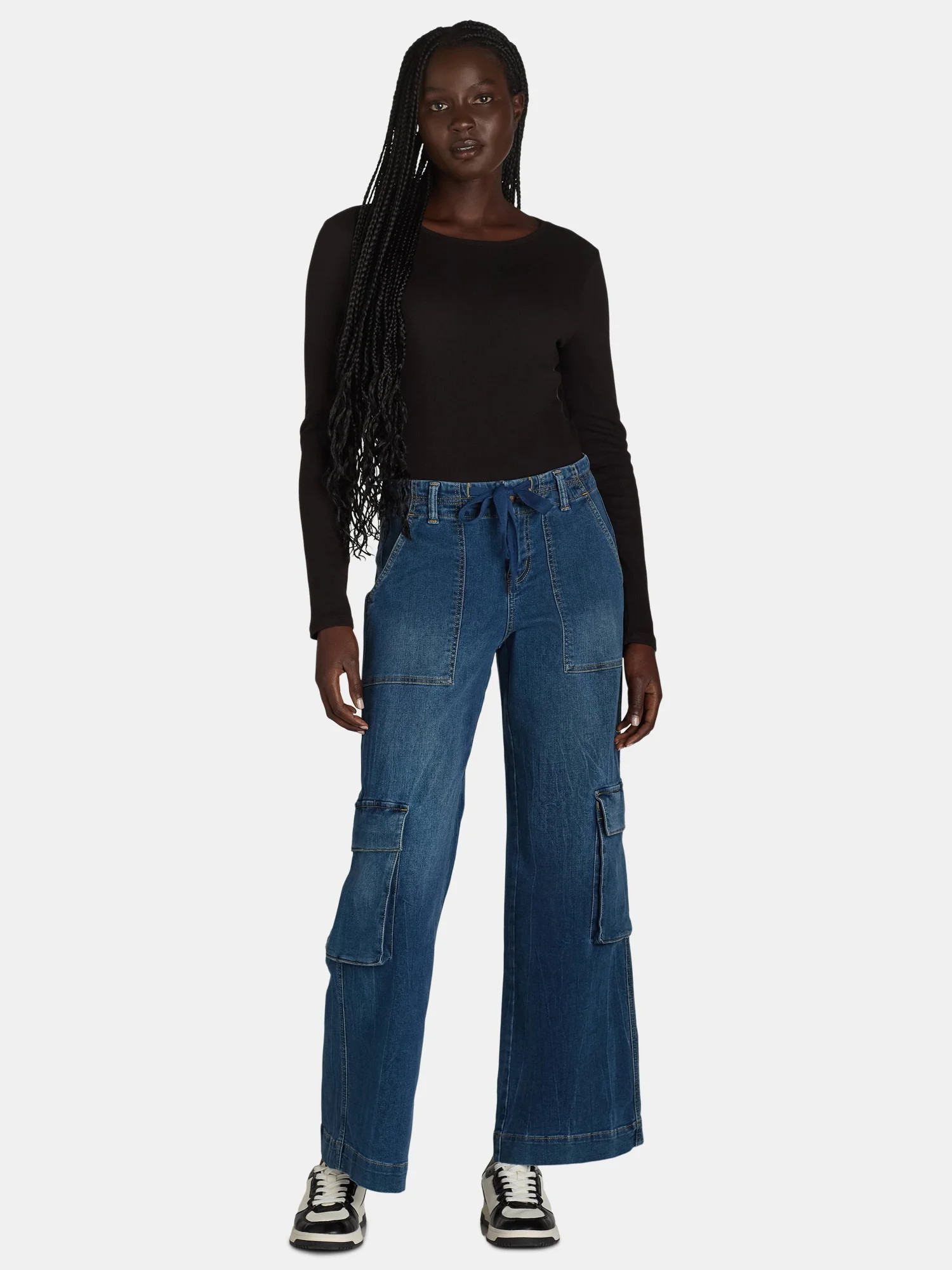 Time and Tru Women's Drawstring Cargo Pants, Sizes 2-20 | Walmart (US)